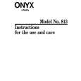 TRICITY BENDIX ONYX 813 Instrukcja Obsługi